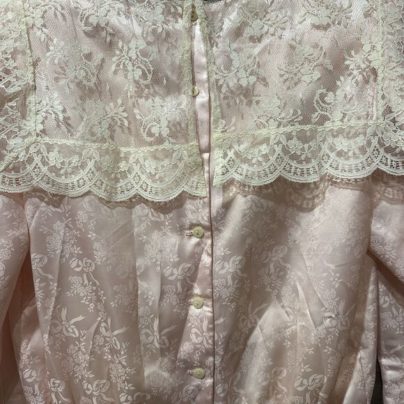 Vintage Gunne Sax By Jessica San Francisco Pink Lace Floral Size 9 - Picture 8 of 14